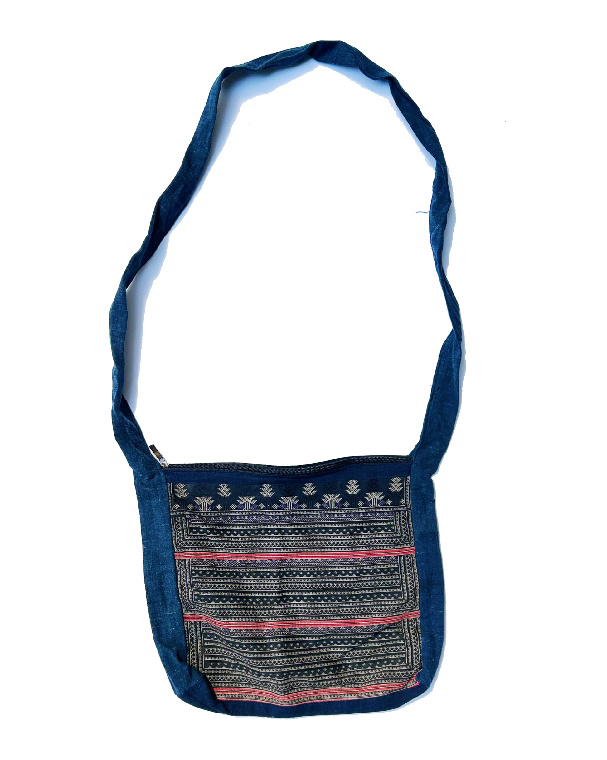 embroidered vintage indigo satchel - Tamay & Me - Handmade in Vietnam