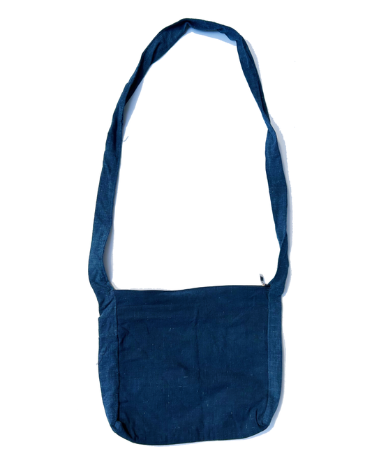 embroidered vintage indigo satchel - Tamay & Me - Handmade in Vietnam