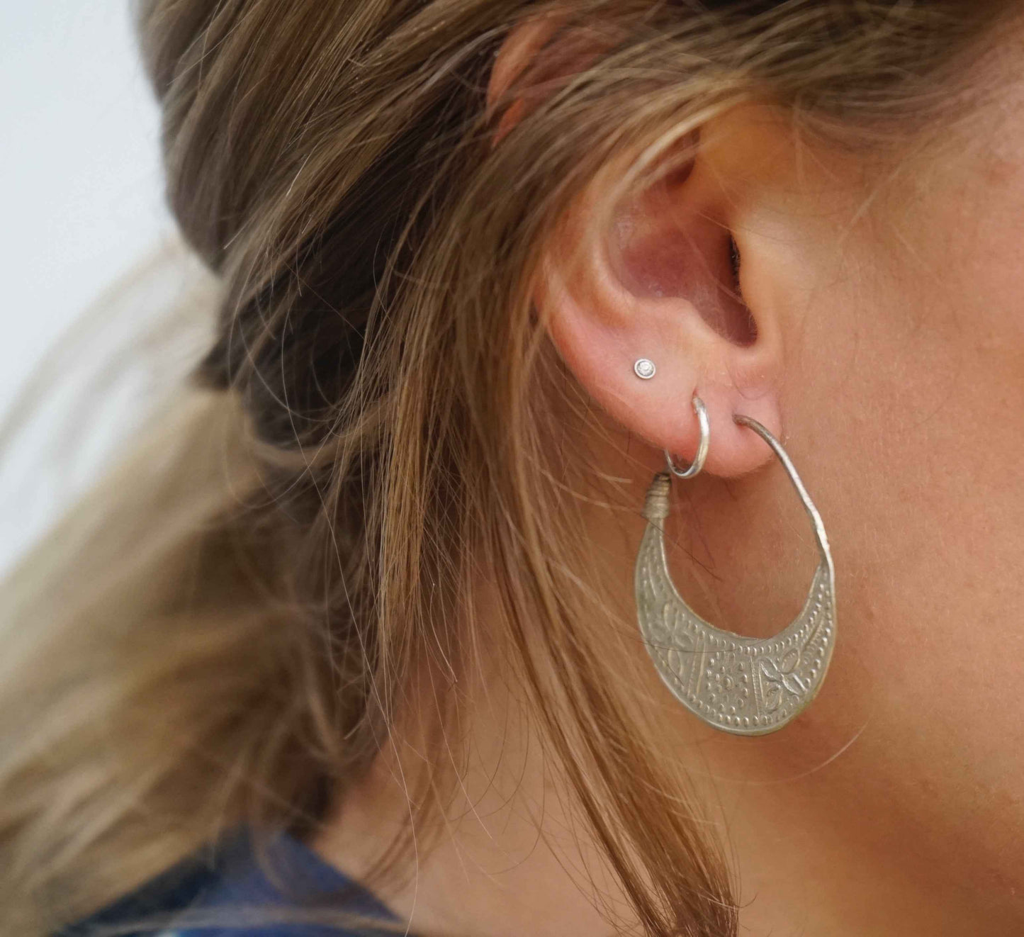 Embossed H'mong Hoops - Tamay & Me - Handmade in Vietnam