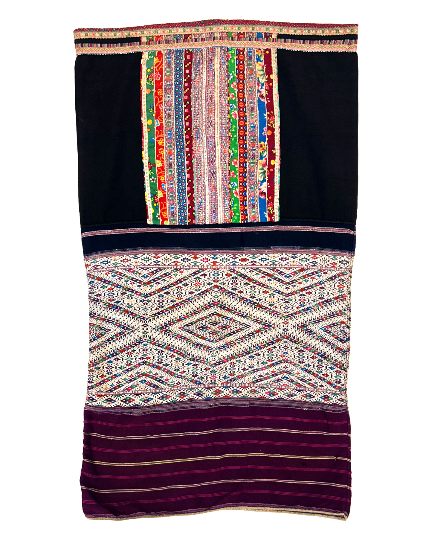 Large woven and appliqué Cushion - Tamay & Me - Handmade in Vietnam