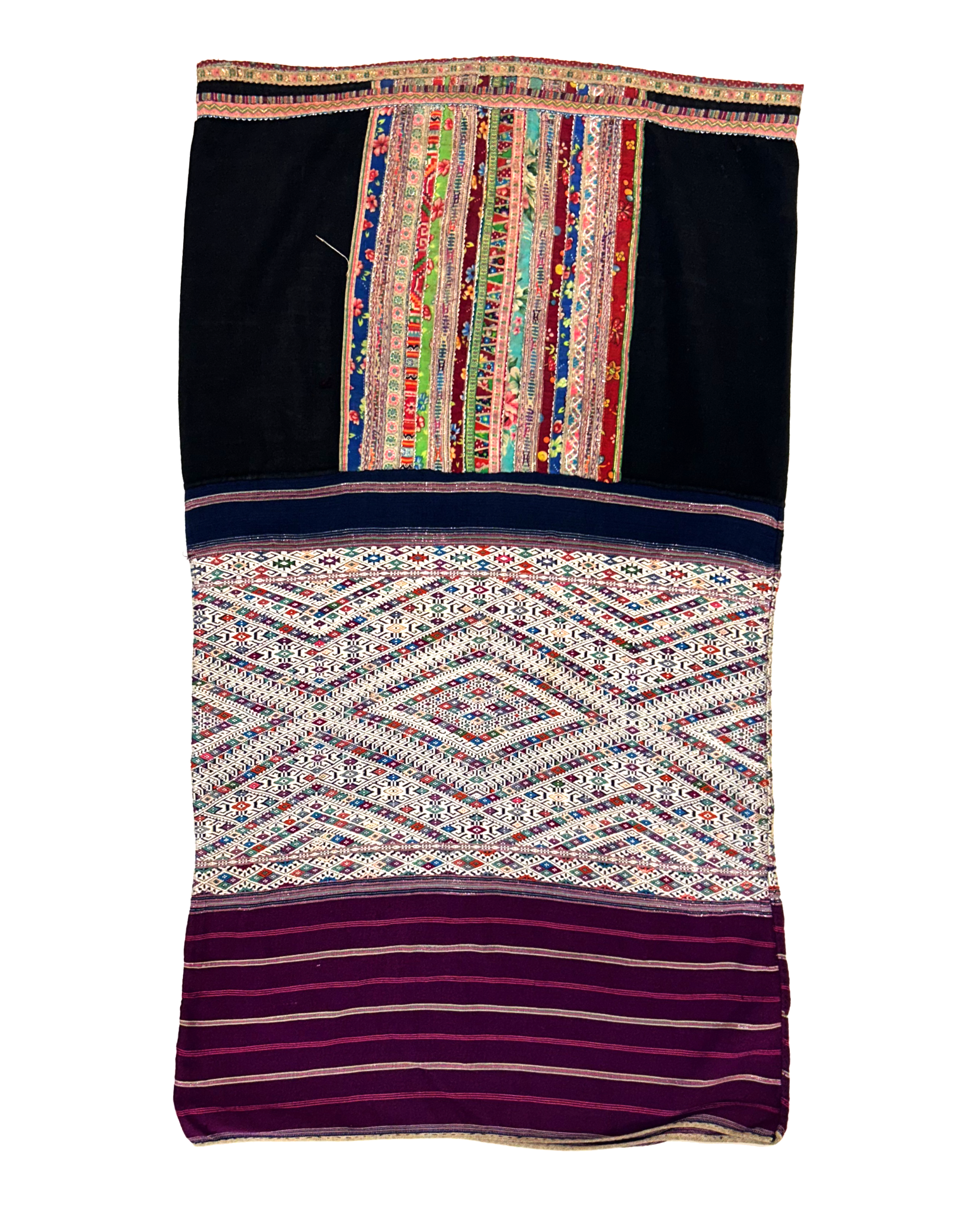 Large woven and appliqué  Cushion - Tamay & Me - Handmade in Vietnam