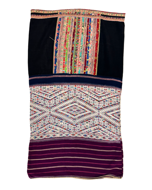 Large woven and appliqué  Cushion - Tamay & Me - Handmade in Vietnam