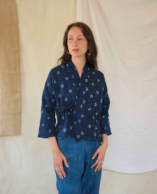 Cardigan Jacket in Tie Resist - Tamay & Me - Handmade in Vietnam