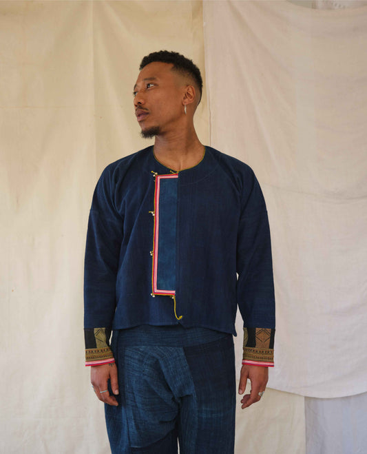 Embroidered Jacket in 12 Dip Indigo - Tamay & Me - Handmade in Vietnam
