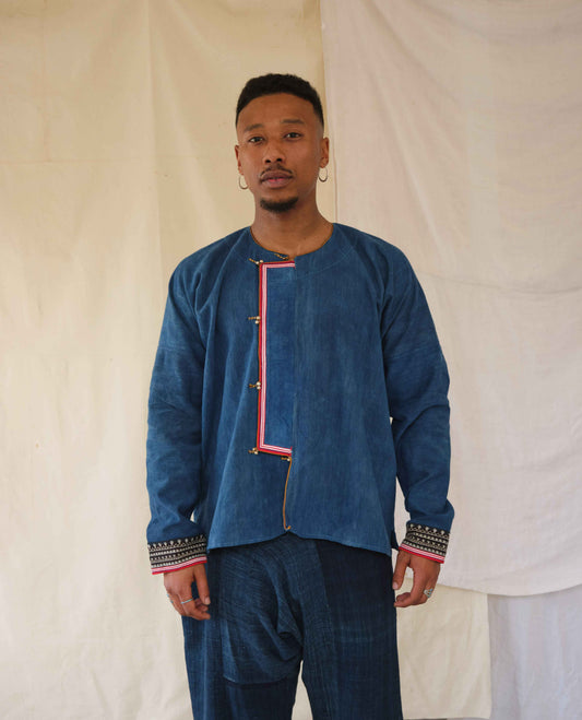 Embroidered Jacket in 6 Dip Indigo - Tamay & Me - Handmade in Vietnam
