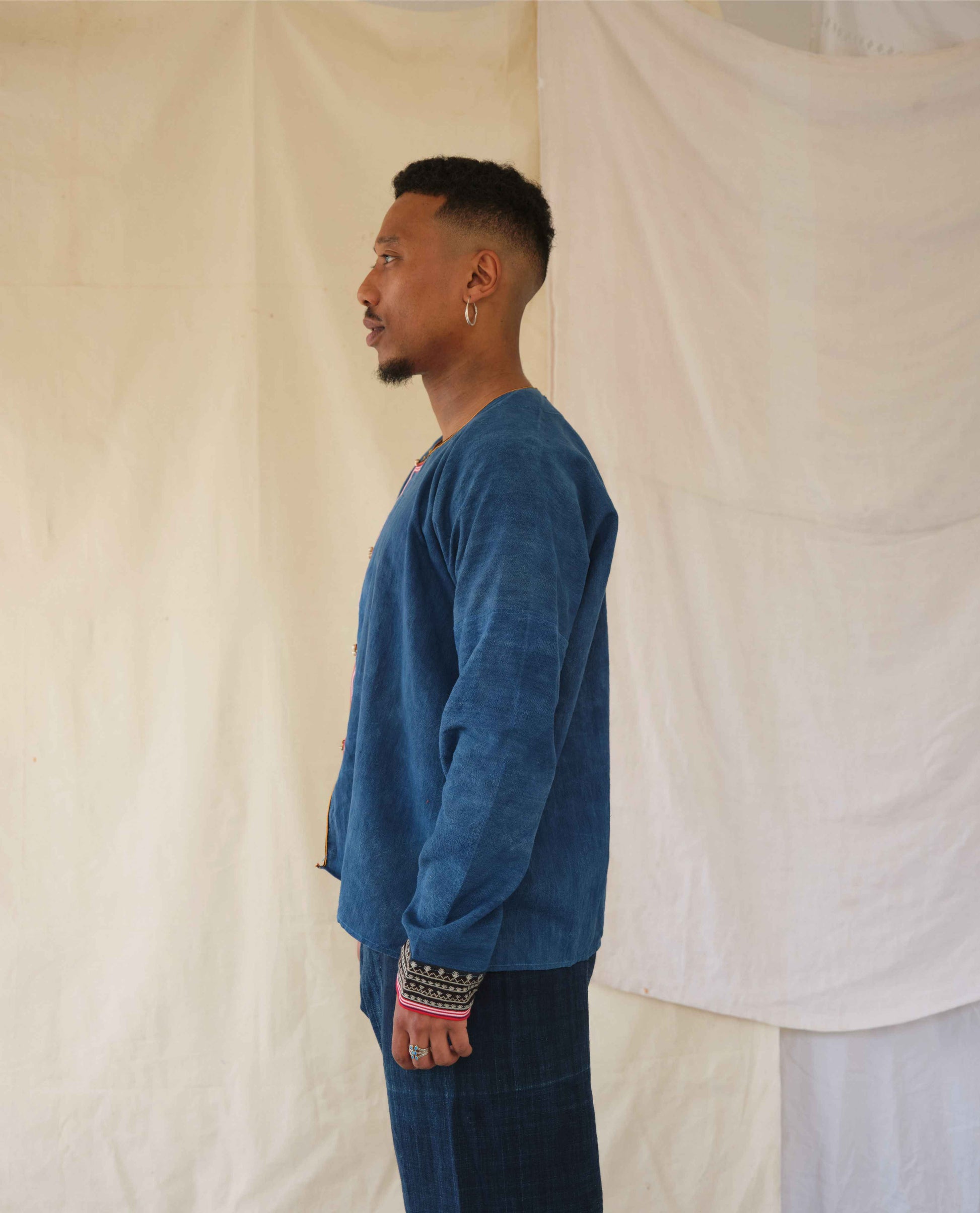 Embroidered Jacket in 6 Dip Indigo - Tamay & Me - Handmade in Vietnam