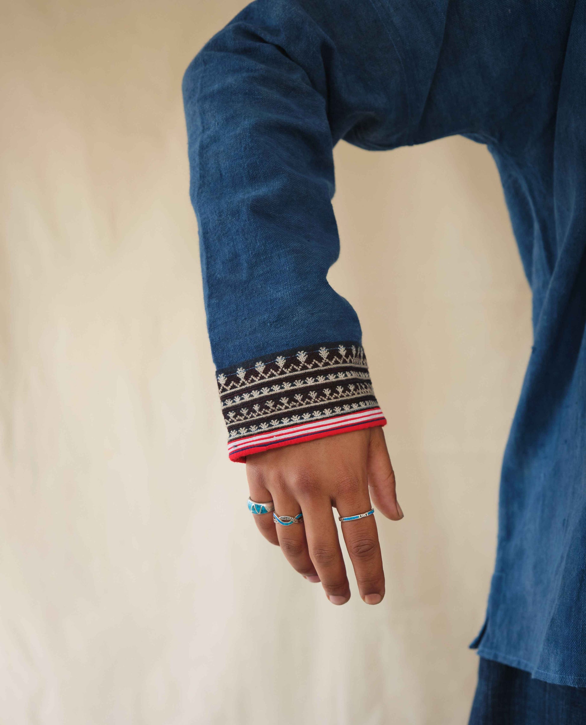 Embroidered Jacket in 6 Dip Indigo - Tamay & Me - Handmade in Vietnam