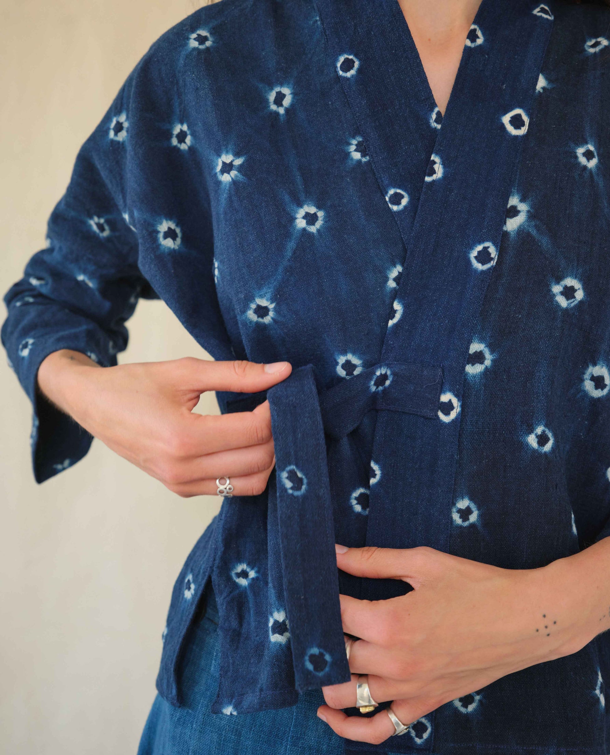 Cardigan Jacket in Tie Resist - Tamay & Me - Handmade in Vietnam