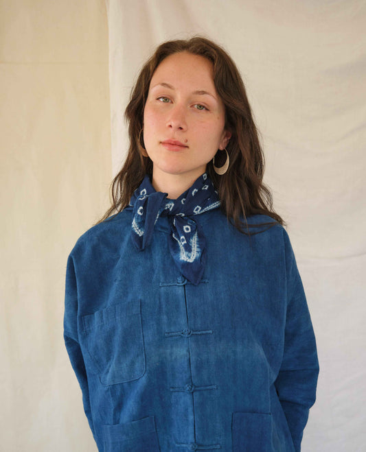 Rice Seedling Indigo Bandana - Tamay & Me - Handmade in Vietnam