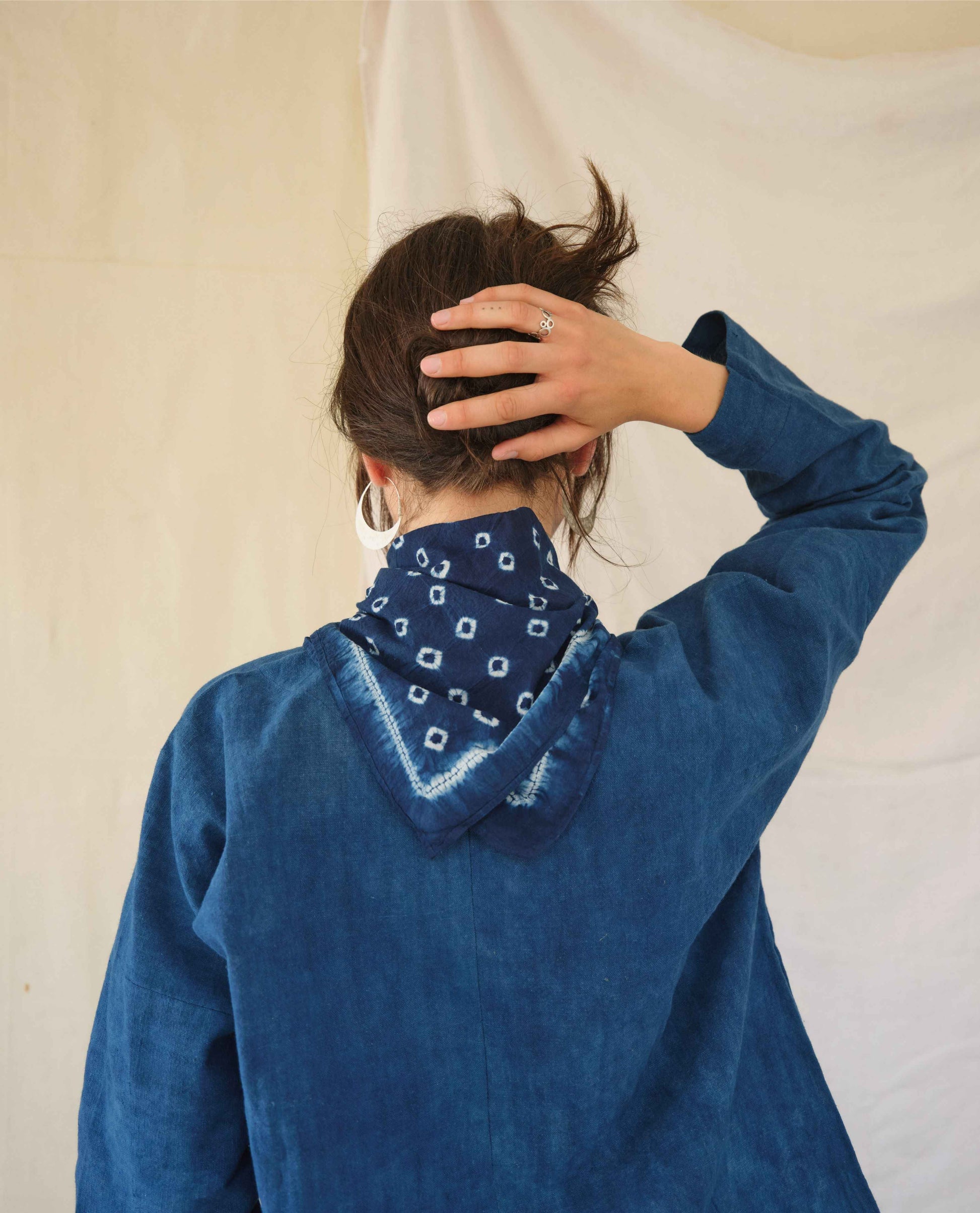 Rice Seedling Indigo Bandana - Tamay & Me - Handmade in Vietnam