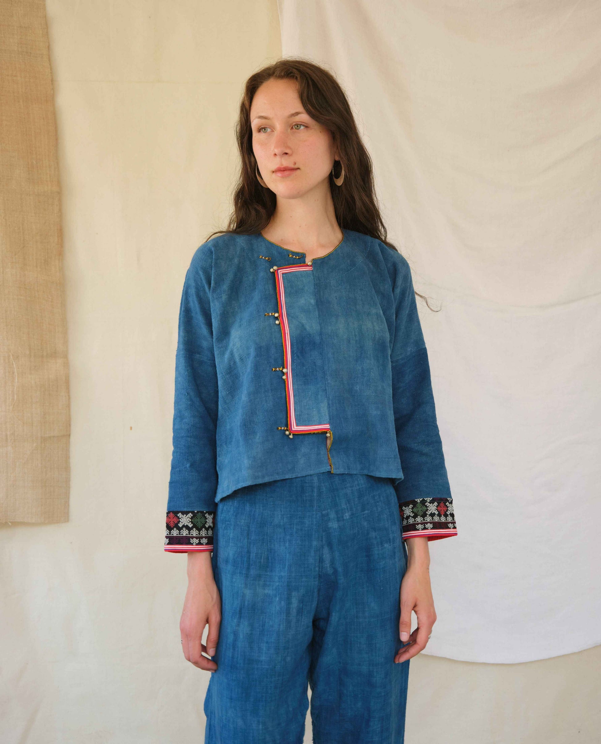 Embroidered Jacket in 6 Dip Indigo - Tamay & Me - Handmade in Vietnam