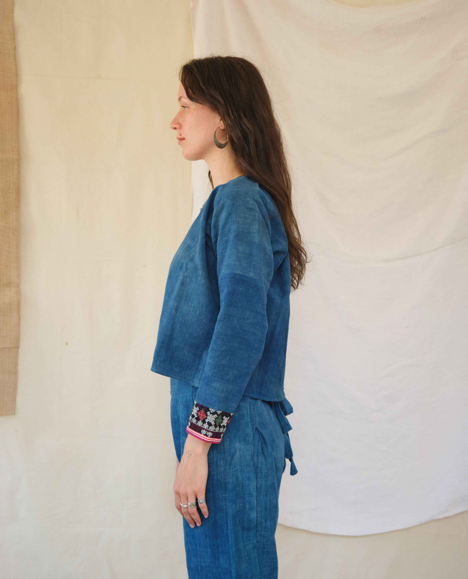 Embroidered Jacket in 6 Dip Indigo - Tamay & Me - Handmade in Vietnam