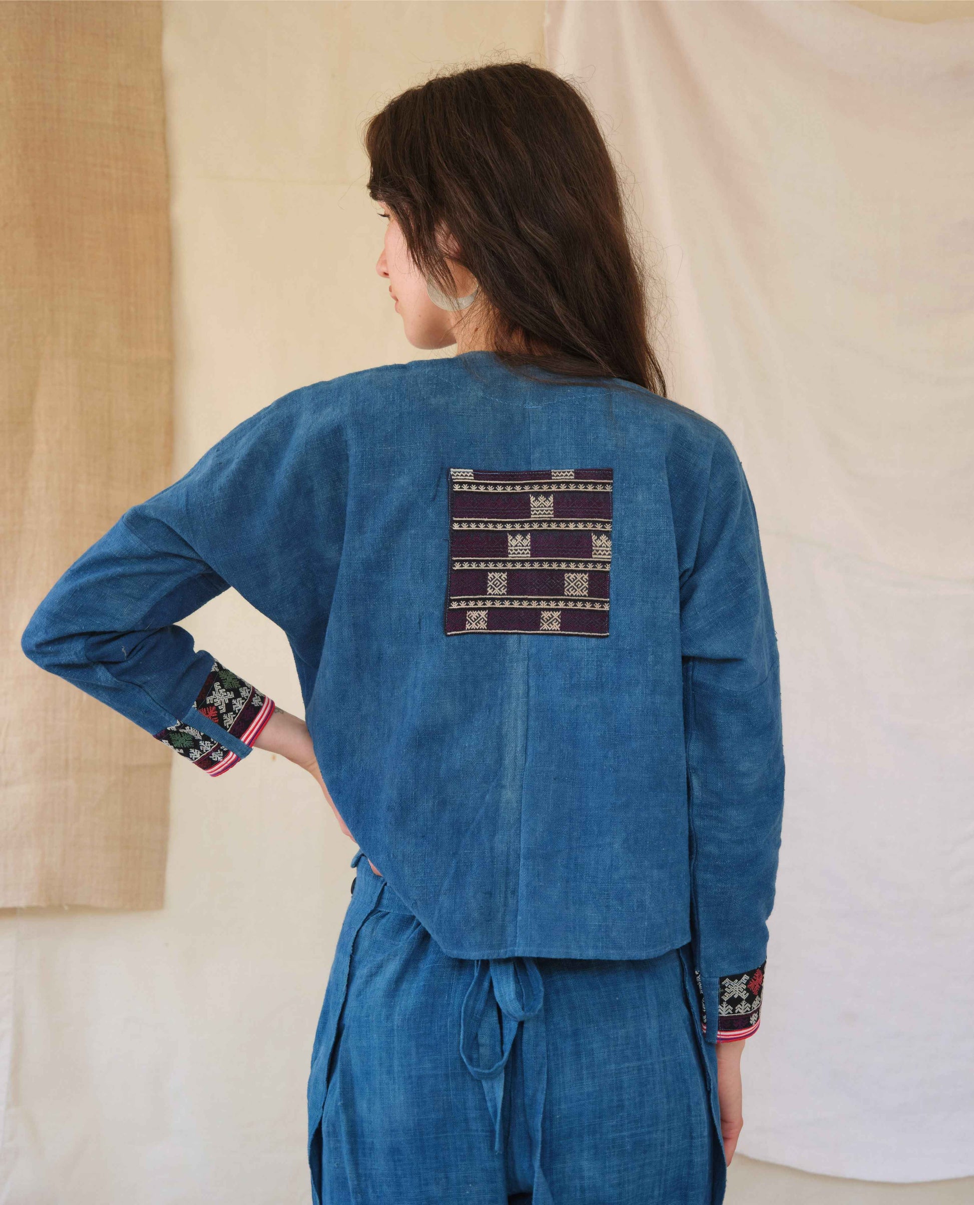 Embroidered Jacket in 6 Dip Indigo - Tamay & Me - Handmade in Vietnam