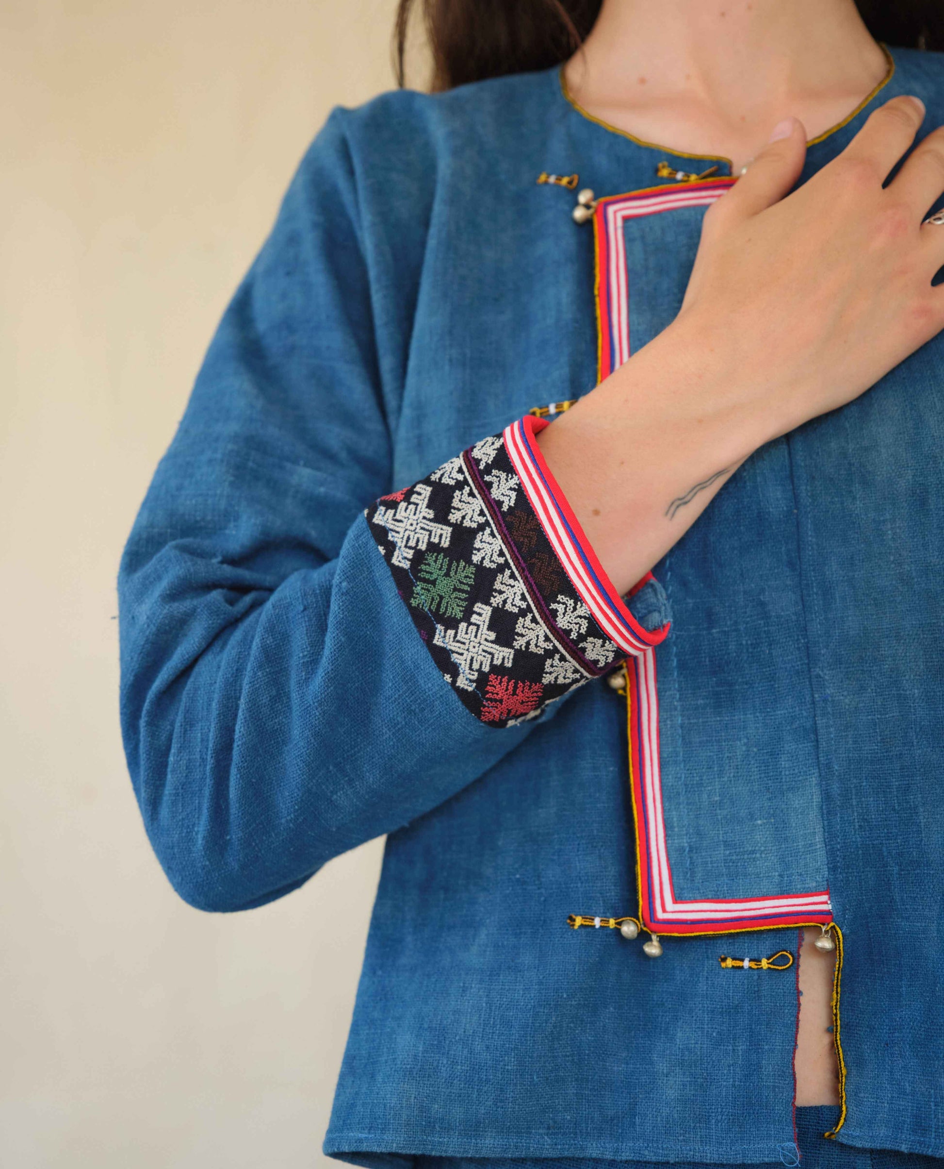 Embroidered Jacket in 6 Dip Indigo - Tamay & Me - Handmade in Vietnam