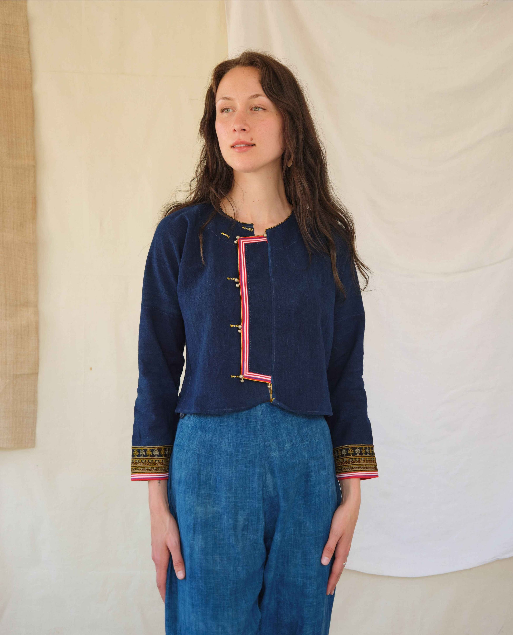 Embroidered Jacket in 12 Dip Indigo - Tamay & Me - Handmade in Vietnam