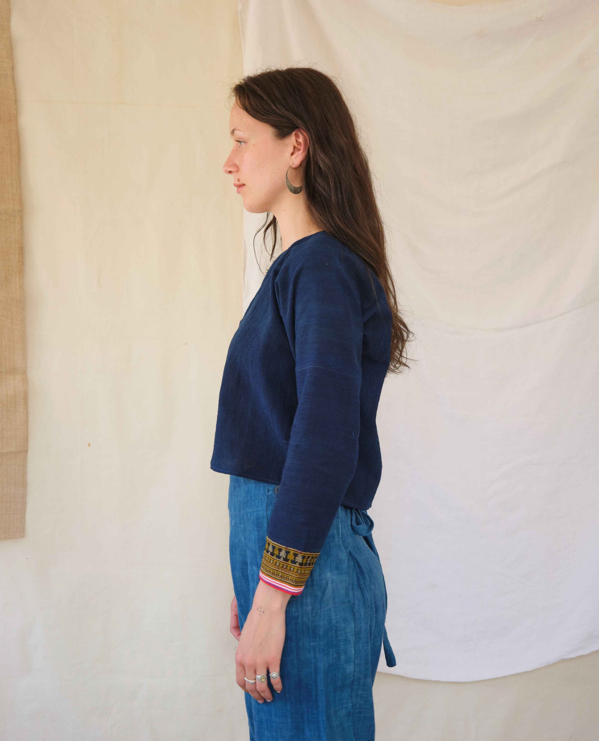 Embroidered Jacket in 12 Dip Indigo - Tamay & Me - Handmade in Vietnam