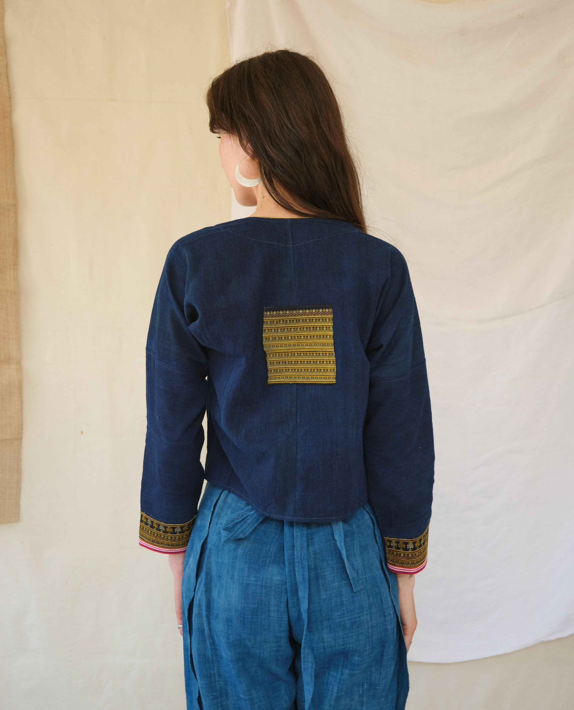 Embroidered Jacket in 12 Dip Indigo - Tamay & Me - Handmade in Vietnam