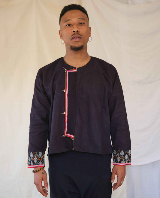 Embroidered Jacket in 21 Dip Indigo - Tamay & Me - Handmade in Vietnam