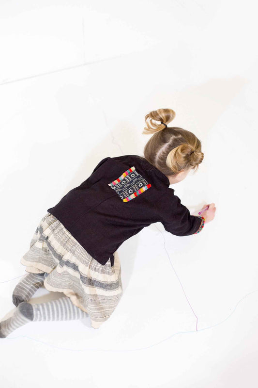 Embroidered Indigo Kids Jacket - Tamay & Me - Handmade in Vietnam