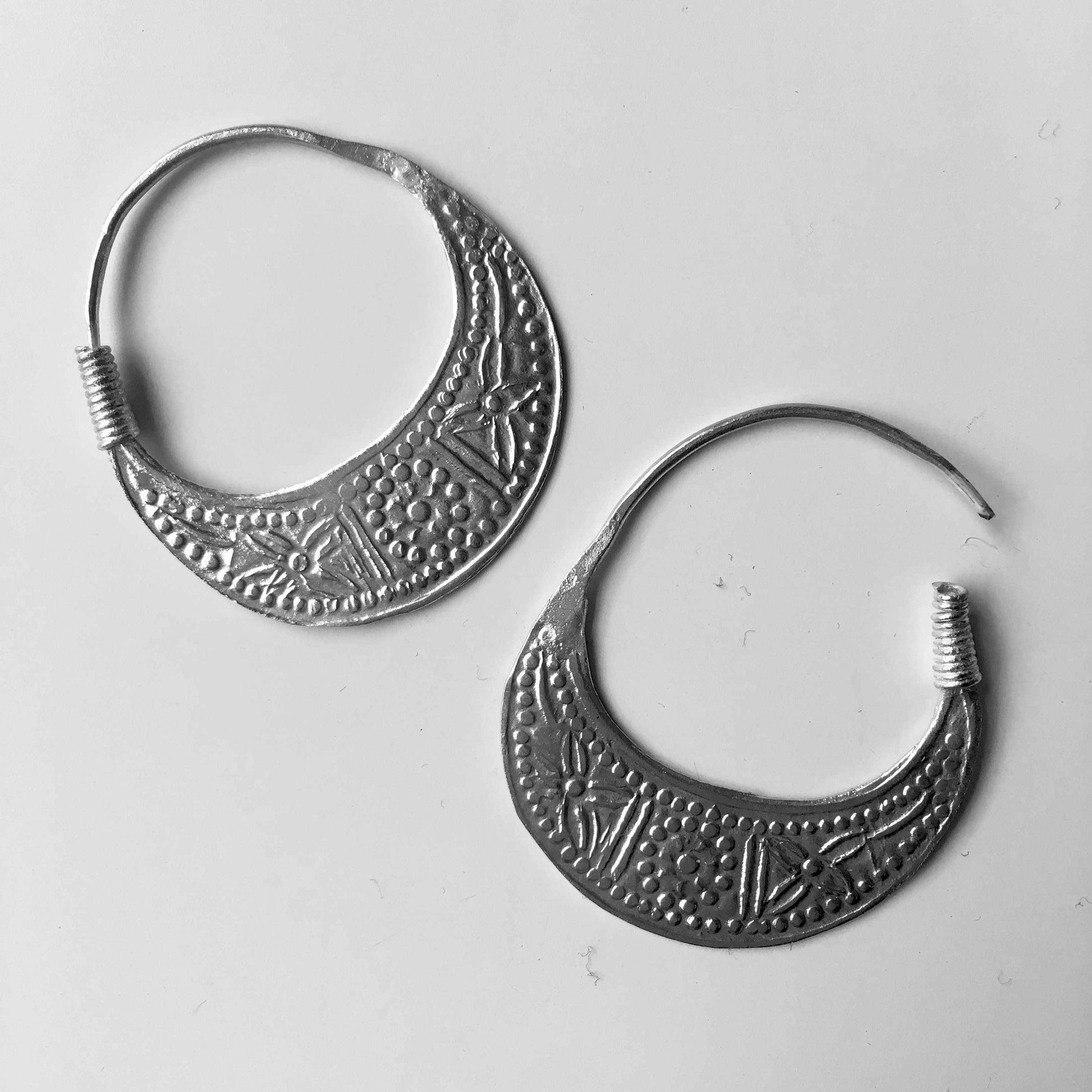Embossed H'mong Hoops - Tamay & Me - Handmade in Vietnam