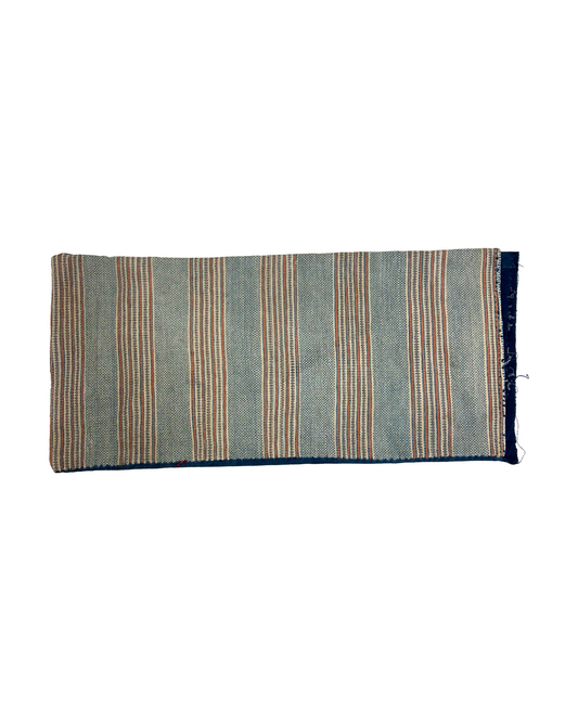 Medium Woven Indigo Cushion - Orange & Blue - Tamay & Me - Handmade in Vietnam