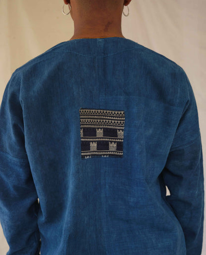 Embroidered Jacket in 6 Dip Indigo - Tamay & Me - Handmade in Vietnam